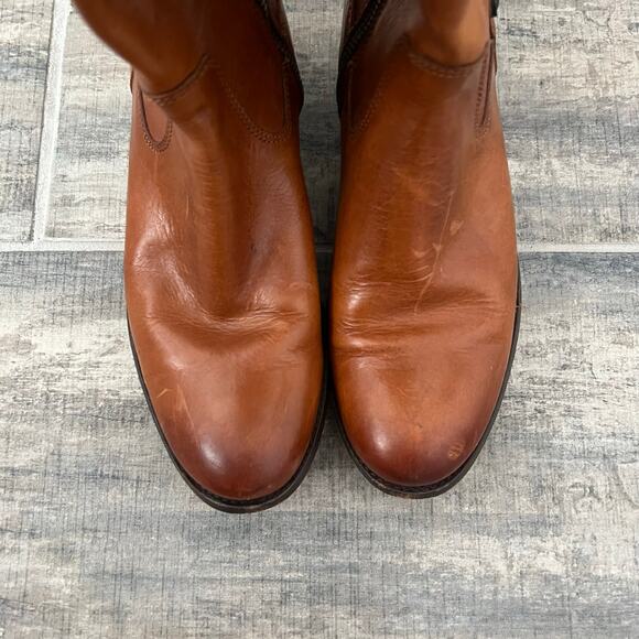 Frye Melissa riding boots Button tall brown leather size 8 Mexico Equestrian - Picture 3 of 13